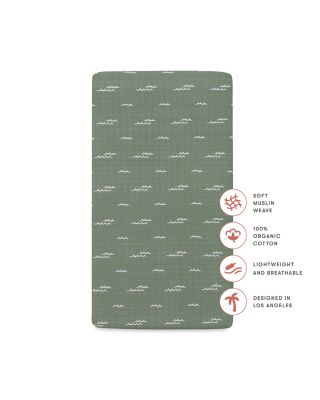 Crib Sheet in GOTS Certified Organic Muslin Cotton