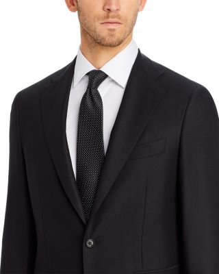 Capri Black Textured Solid Slim Fit Suit
