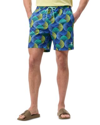 Psycho Bunny - Stafford Stretch Geometric Regular Fit 5.75" Swim Trunks