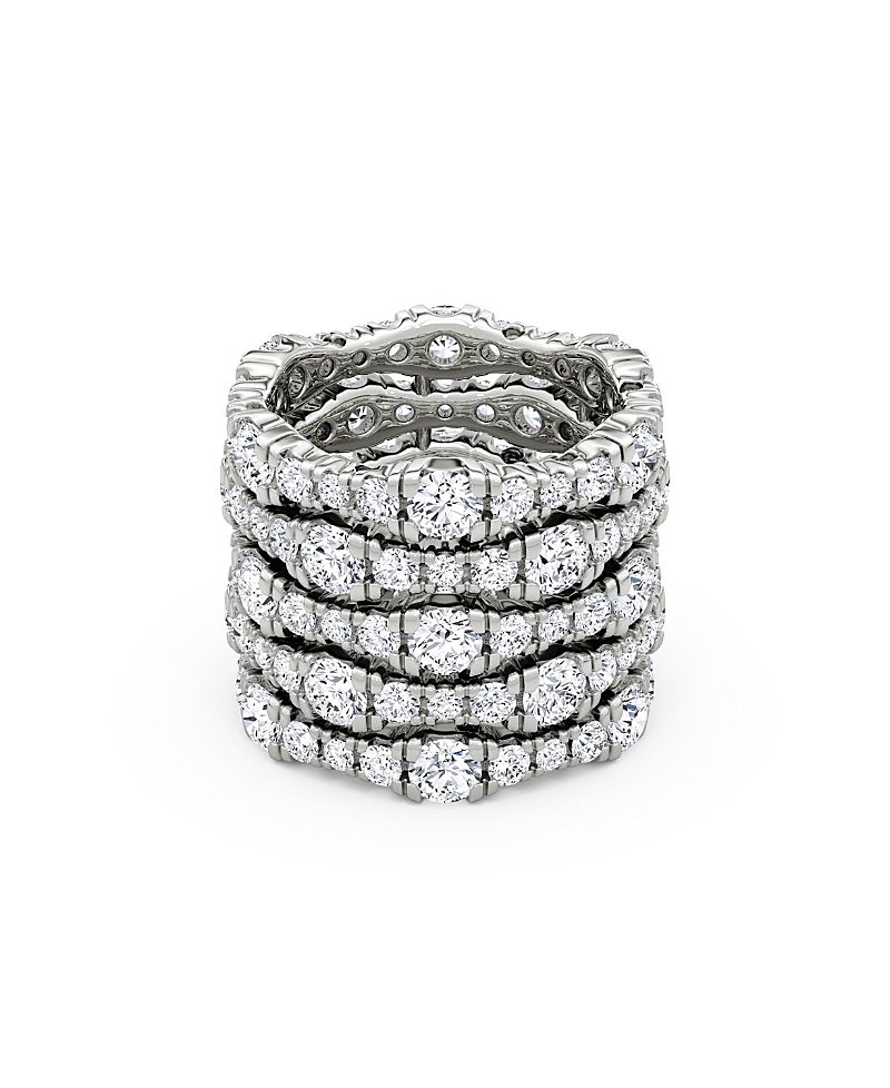 Vrai 5 Row Pave Ring in 14K White Gold, 7.80tw Round Brilliant Lab Grown Diamonds