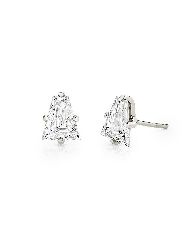 Vrai Iconic Lab-grown Diamond Stud Earrings In 14k Yellow And White Gold, 1.5ctw Keystone Lab Grown Diamo In K White Gold