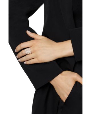 Sculpted Cable Ring in 18K Yellow Gold with Pav&eacute; Diamonds