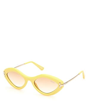 Shop Pucci Geometric Sunglasses, 54mm In Yellow/tan Gradient