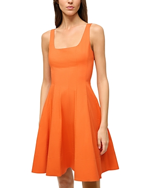 Shop Staud Wells Mini Dress In Tangerine