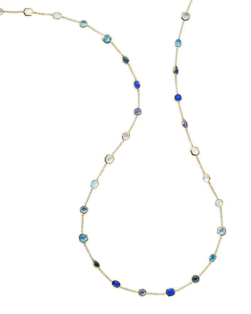 Ippolita 18K Yellow Gold Rock Candy Multi Stone Mixed Cut Station Statement Necklace, 37