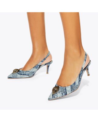 Women's Belgravia Denim Patchwork Slingback Pumps