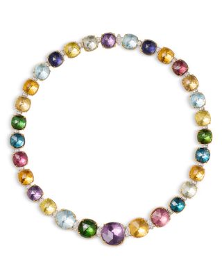 Marco Bicego Jaipur Color Alta 18K Yellow Gold Statement Gemstone Collar Necklace, 17.75