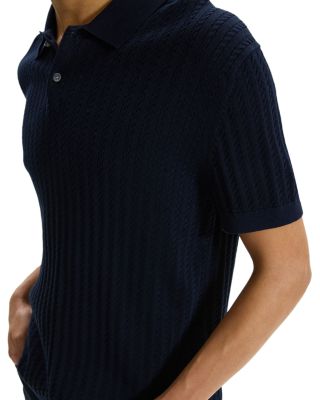 Short Sleeve Cable Polo in Breach 