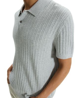 Short Sleeve Cable Polo in Breach 