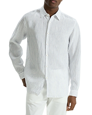 Shop Theory Irving Shirt In White/ocean