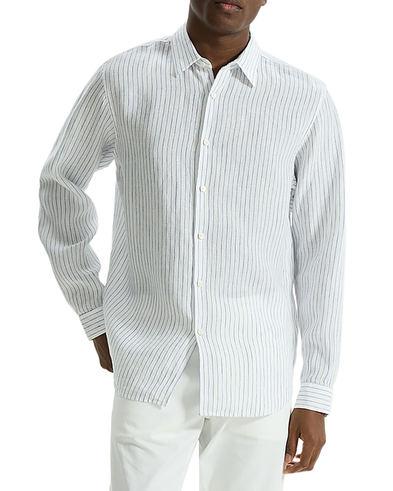 Theory Irving Striped Linen Shirt