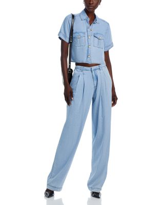 Alida Cropped Denim Shirt  