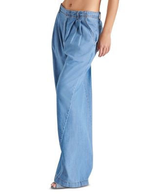STEVE MADDEN Starling Pleated Wide Leg Denim Pants