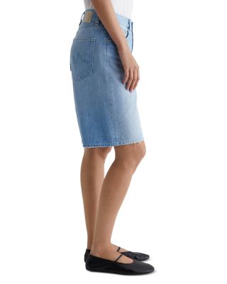 Faded Denim Bermuda Shorts