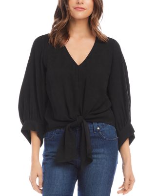Karen Kane Blouson Sleeve Tie Front Top