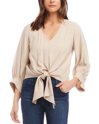Karen Kane Blouson Sleeve Tie Front Top