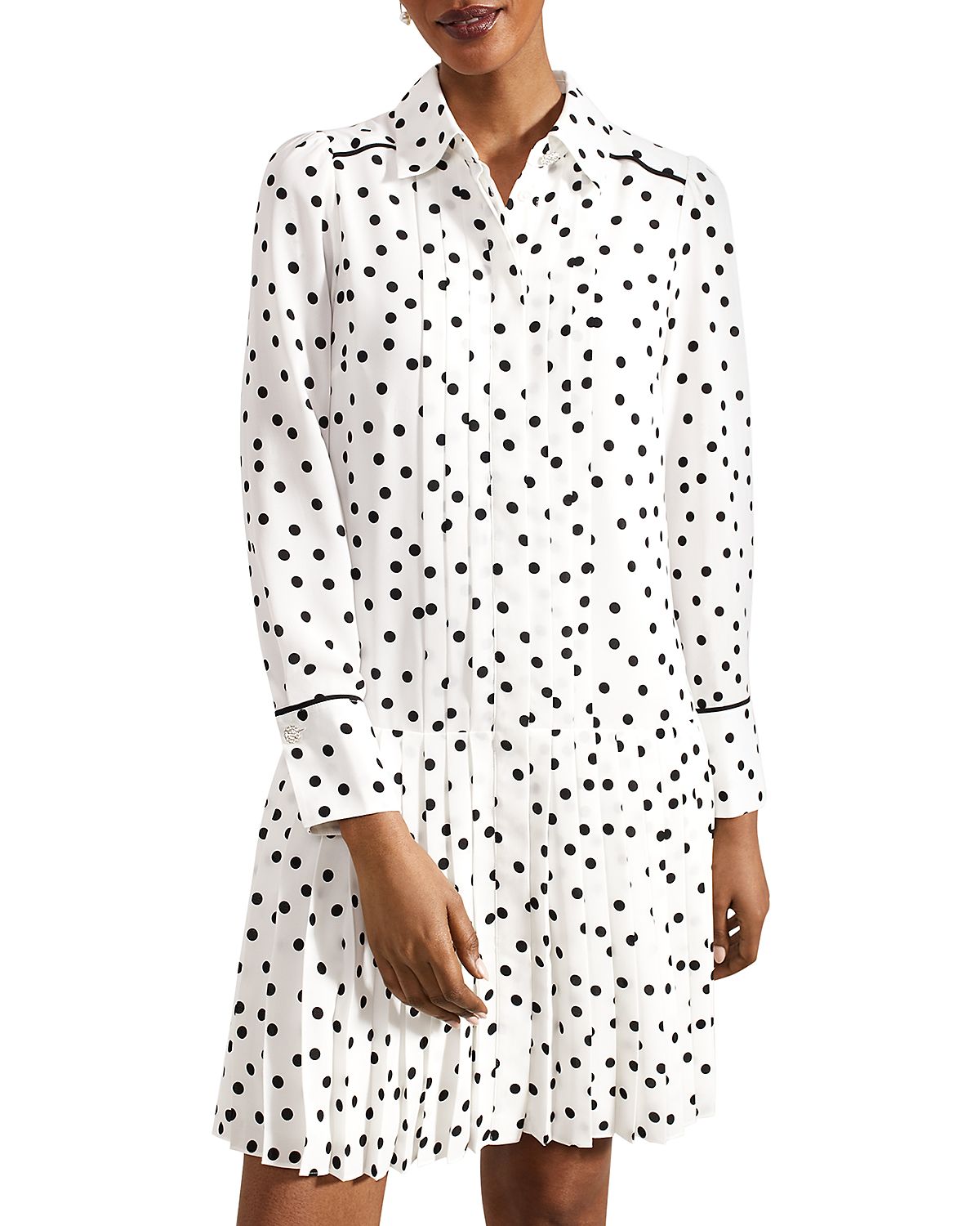 Hobbs London Francesca Pleated Shirt Dress