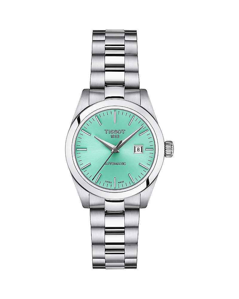 Tissot Women's Swiss Automatic T-my Lady Stainless Steel Bracelet Watch 29mm In Green/silver