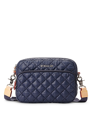 Shop Mz Wallace Small Quilted Camera Bag In Dawn/silver