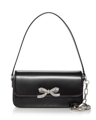 Self-Portrait - Embellished Leather Baguette Shoulder Bag