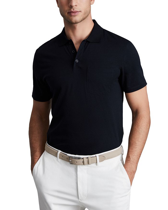 REISS Austin Mercerized Cotton Slim Fit Pocket Polo Shirt Bloomingdale's