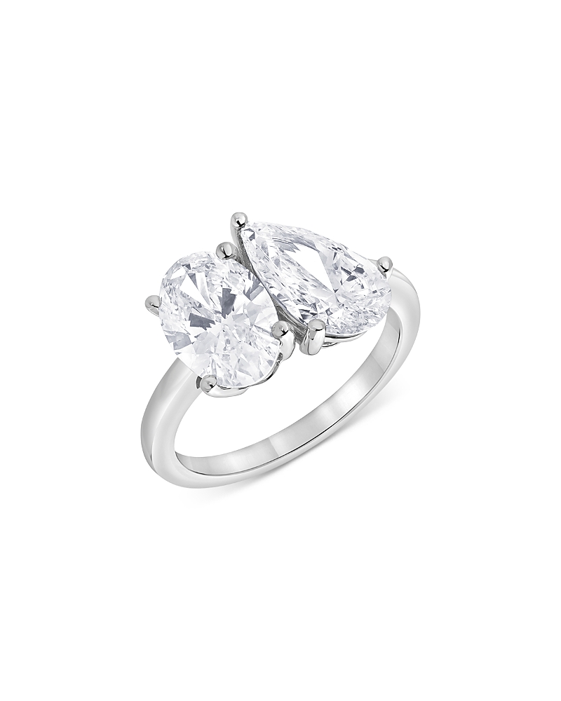Bloomingdale's Certified Diamond Lab Grown Pear & Oval Toi Et Moi Engagement Ring In 18k White Gold, 4.0 Ct. T. W. In White