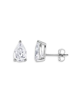 Bloomingdale's Fine Collection - Certified Lab Grown Pear Shaped Diamond Stud Earrings in 18K White Gold, 2.0 ct. t.w.