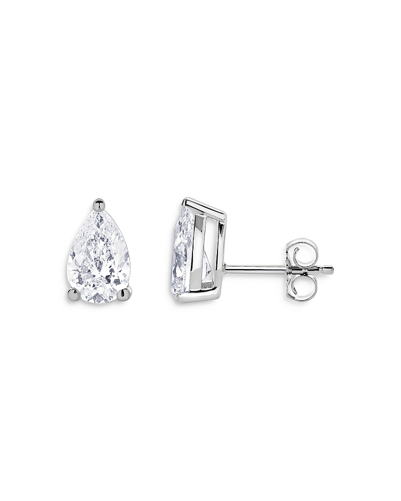Bloomingdale's Certified Lab Grown Pear Shaped Diamond Stud Earrings In 18k White Gold, 2.0 Ct. T. W. In White