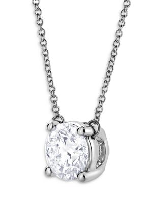 Certified Lab Grown Diamond Pendant Necklace in 18K White Gold, 2.25 tcw