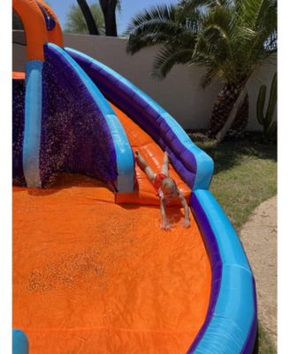 Double Slide Water Park with Climbing Wall & Water Cannon - Ages 5-12