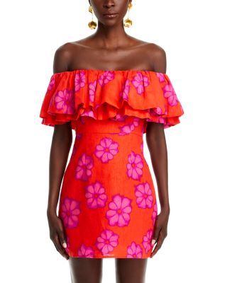 rhode off the shoulder dress Rhode Resort Frida Off The Shoulder Yellow Midi Dress Yellow / M