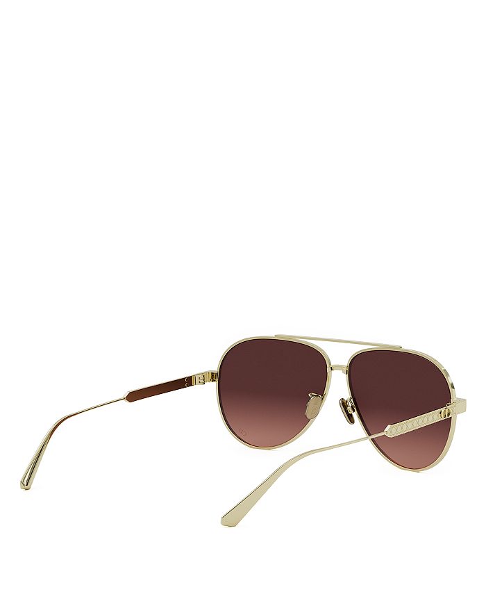 Shop Dior Cannage A1u Pilot Sunglasses, 61mm In Gold/brown Gradient