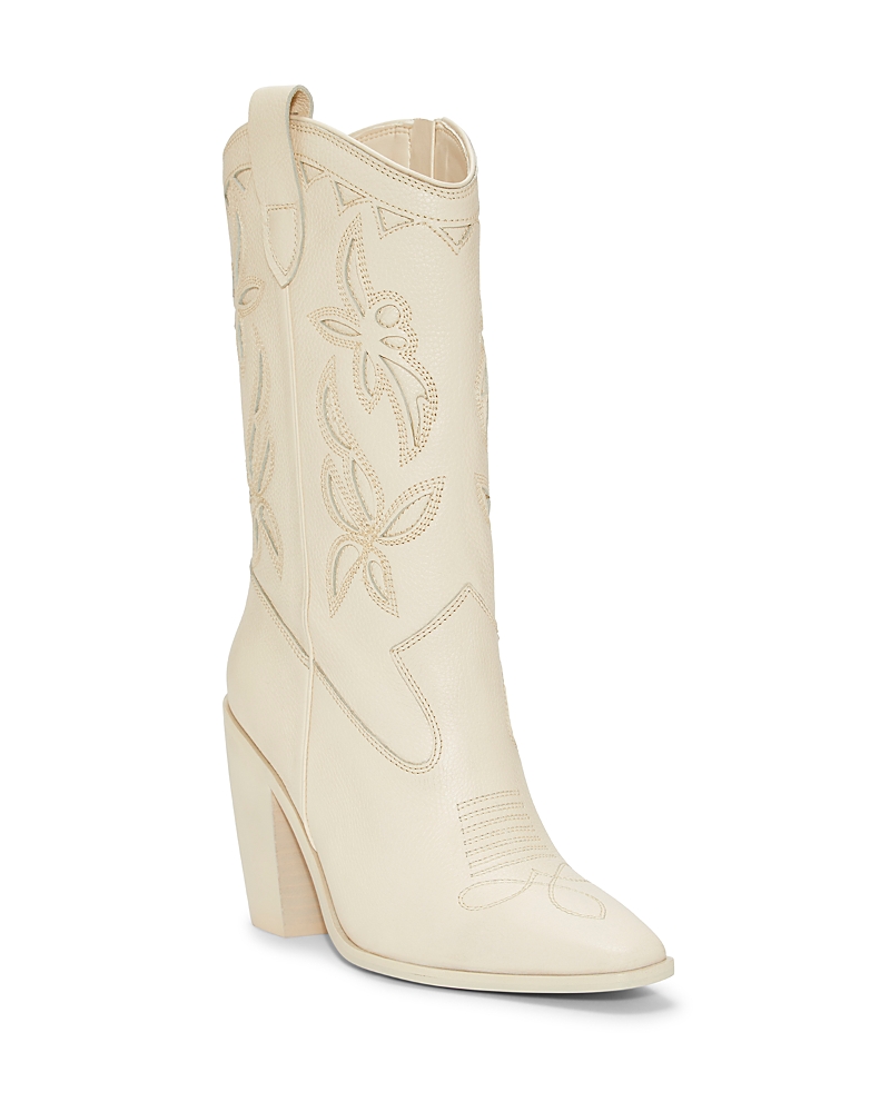 Vince Camuto Alisah Square Toe Western Boot In Natural