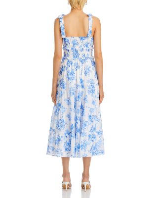 Floral Tie Strap Midi Dress - Exclusive