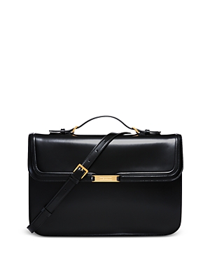 Shop Bally Deco Leather Briefcase In Black+oro