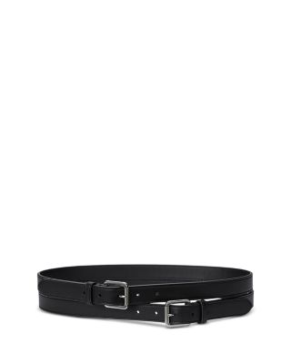 Ralph Lauren - Leather Double Buckle Stacked Wide Belt