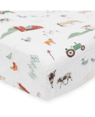Unisex Cotton Muslin Crib Sheet - Baby