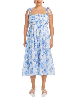 Floral Tie Strap Midi Dress - Exclusive