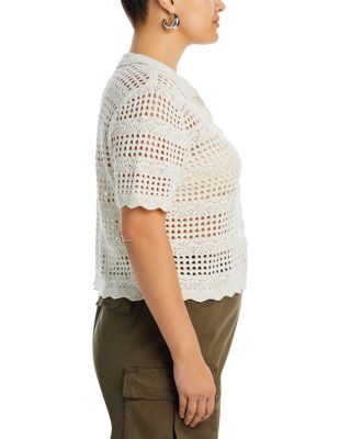 AQUA Crochet Knit Shirt - Exclusive | Bloomingdale's