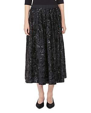 Weekend Max Mara Nome Sequined Skirt In Black
