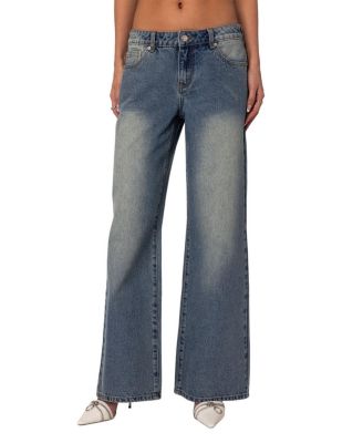 Edikted - Magda Low Rise Acid Wash Jeans