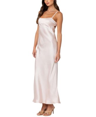 Vienna Open Back Satin Maxi Dress
