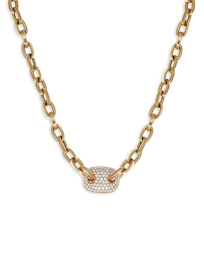 Diamond & Blackened Two-Tone Crivelli Bar Necklace main image 0