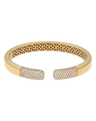 18K Yellow Gold Pave Diamond Bangle Bracelet - Exclusive