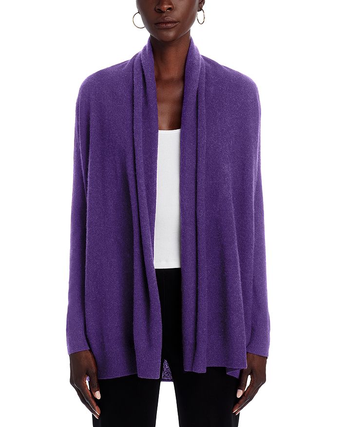 C By Bloomingdale's Cashmere Open-front Cardigan - Exclusive In Blackberry