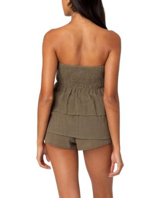 Harleigh Ruffled Linen Look Tube Top