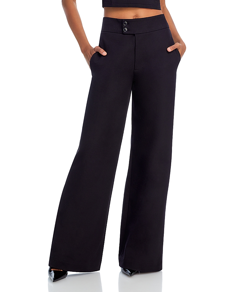 Frame Jet Set Wide-leg Pants In Black