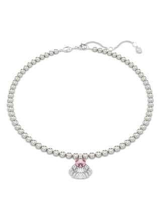 Swarovski - Idyllia Crystal Shell Beaded Pendant Necklace in Rhodium Plated, 15"-17.71"