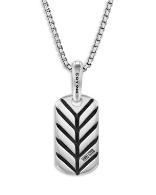 Men's Chevron Tag in Sterling Silver, 21mm