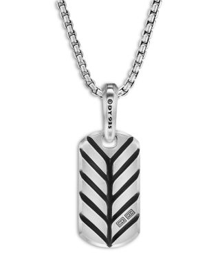 Men's Chevron Tag in Sterling Silver, 21mm